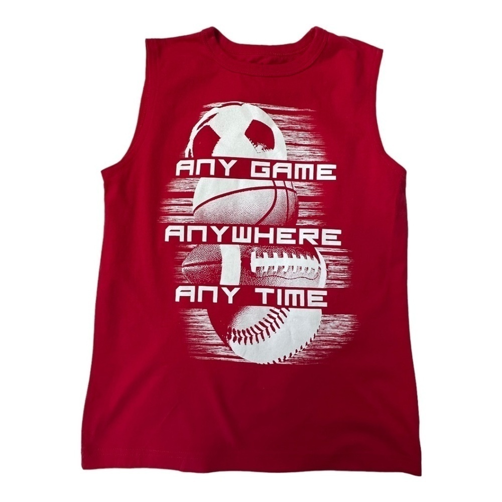 Children's Place Boy's Red Game Time Sleeveless Shirt Size M (7/8)